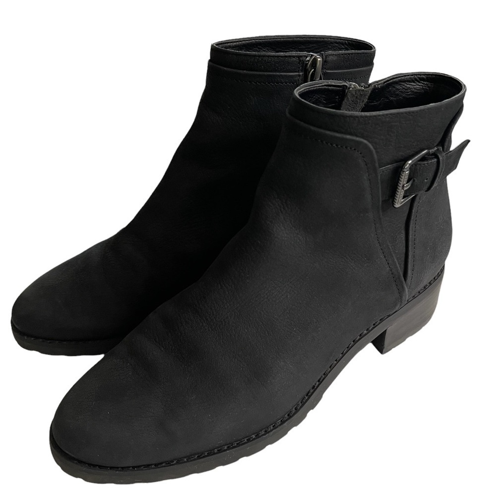 Caslon Black Genuine Leather Ankle Booties Water Resistant Sz 6.5